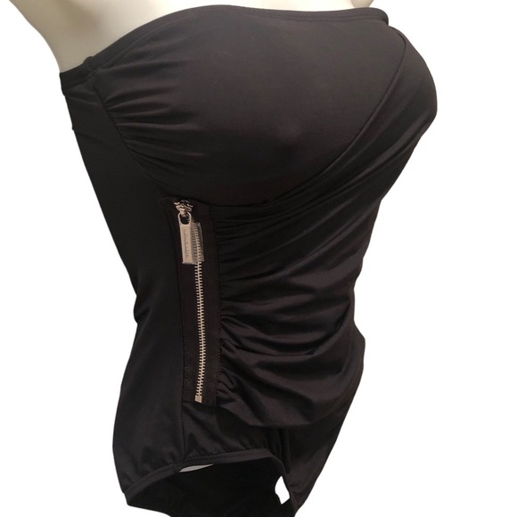 Michael Michael Kors Black Malliot Strapless One Piece Swimsuit Sz 4 Black - Picture 3 of 8